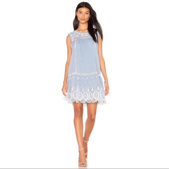 Joie Dresses & Skirts - Joie Josune Chambray Eyelet Sleeveless Dress M